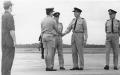 No 77 Squadron Association Williamtown photo gallery - Air Office Commanding Annual Inspection.  AVM Townsend, FlgOff Terry Body, Lyle Cooper OC RAAF Williamtown - J the T supervising  (J A Treadwell)